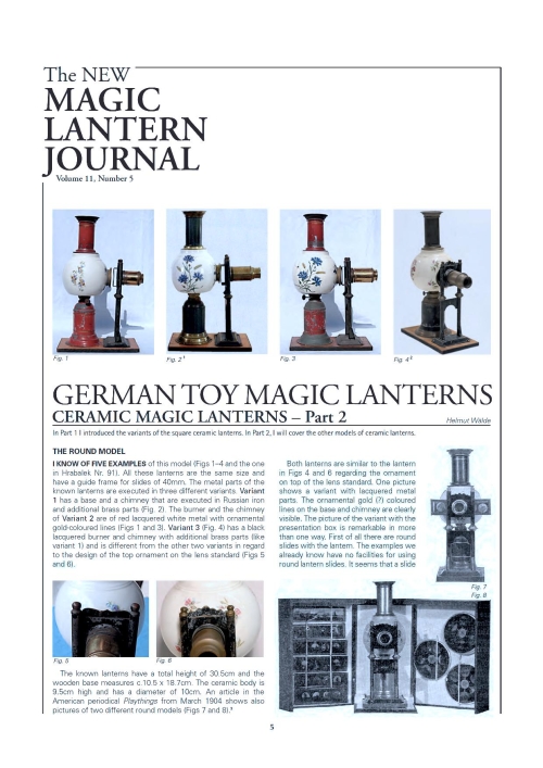New Magic Lantern Journal Vol. 11 No. 5 New Magic Lantern Journal Vol. 11 No. 5