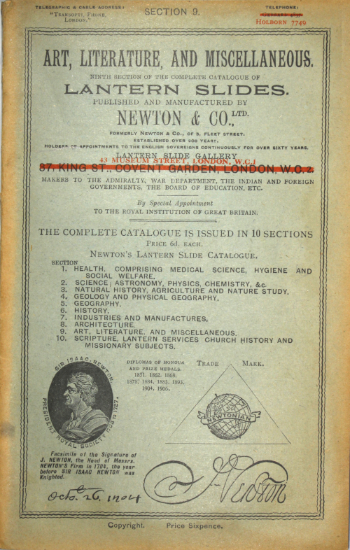 Front cover of randomly-selected catalogue