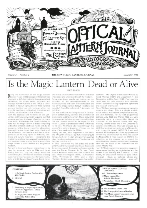 New Magic Lantern Journal Vol.  3 No.  2